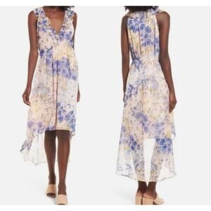 Leith Water-color High-Low Ruffle Fairy Chiffon dress size M